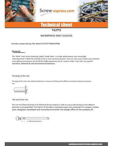 1 x Rivet Sealed Sealed Gostop Aluminum Steel...