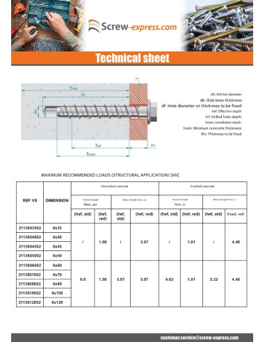 1 x Screw For Concrete Hexagonal Head Flange...