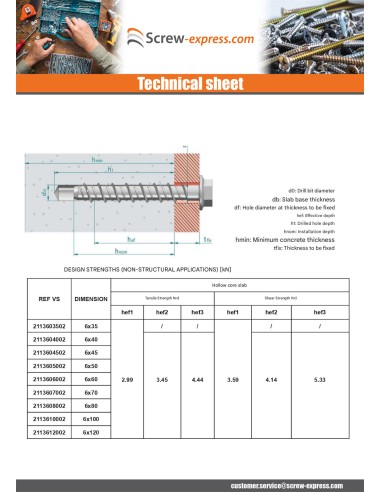 1 x Screw For Concrete Hexagonal Head Flange...