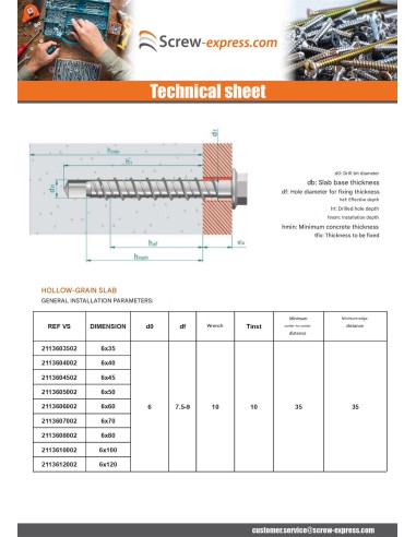 1 x Screw For Concrete Hexagonal Head Flange...