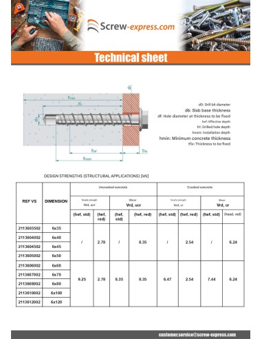 1 x Screw For Concrete Hexagonal Head Flange...