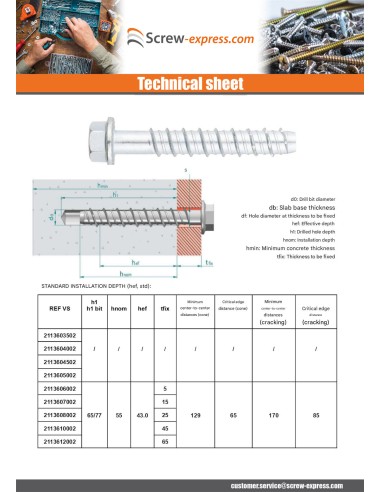 1 x Screw For Concrete Hexagonal Head Flange...