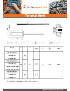 Blind rivets Aluminium Stahlgewinde 4.8X10 Thickness Of... 2