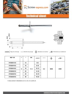 Blind rivets Aluminium Stahlgewinde 6X14 Thickness Of... 2