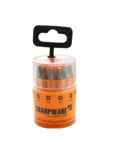 Set of 9 Bit 1/4 Slotted Phillips Pozi