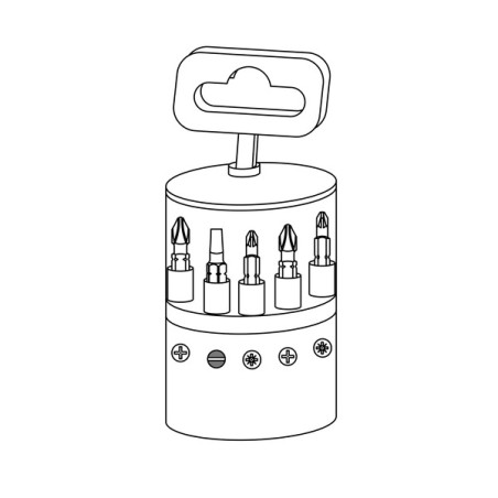 1 x Set of 9 Bit 1/4 Slotted Phillips Pozi
