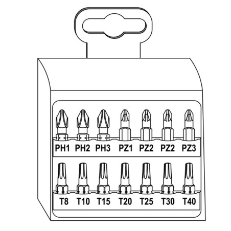1 x Set of 14 Bit Phillips Pozi TX + 1 Gate Bit