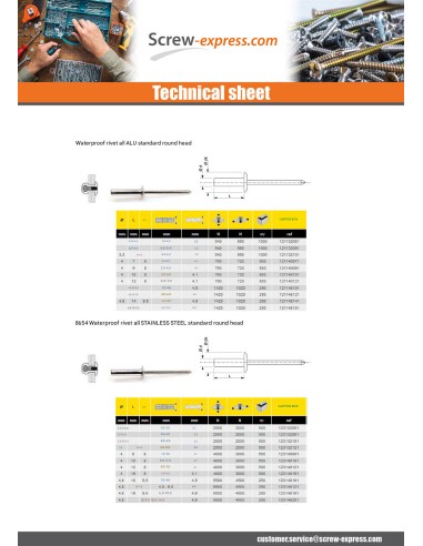 1 x Rivet Sealed GOSTOP Aluminum Steel Rod Flat...