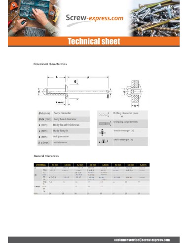 1 x Rivet Sealed GOSTOP Aluminum Steel Rod Flat...
