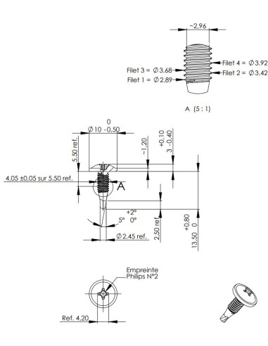 1 x Self Drilling Mushroom Phillips 4X13 Zinc...