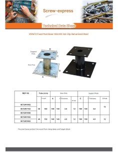 Pfostensockel fixed 140X140 Hot Dip Galvanized Black 2