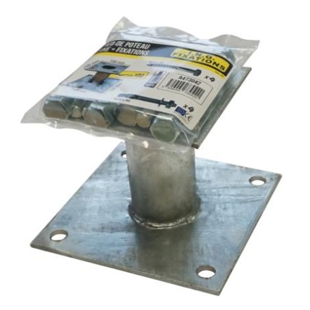 1 x Pfostensockel fixed With FIXINGS 140X140 Hot Dip Galvanized