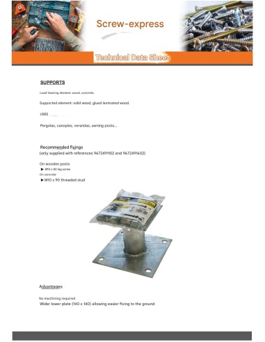 1 x Pfostensockel fixed With FIXINGS 140X140...