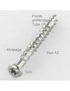 Pack of 40 Decking Screw TEKOR Stainless Steel A2 5X60... 2
