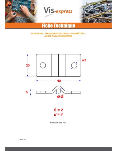1 x Fixation Linch Pin rigid mesh fence...