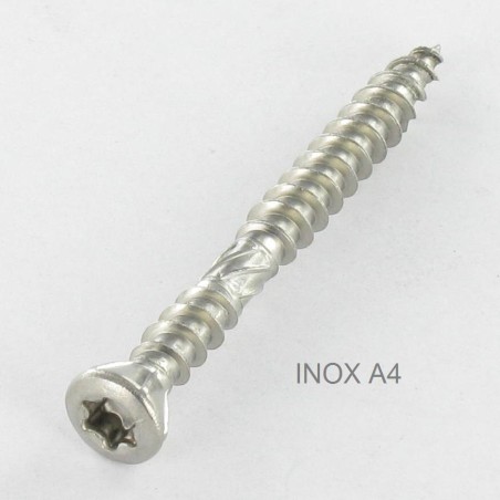 1 x Decking Screw TEKOR Double Thread Countersunk Head T25 5X80 cut Type 17 Drilling Point Stainless Steel A2