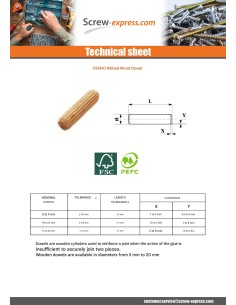 Grooved wooden trunnion 16X155 2