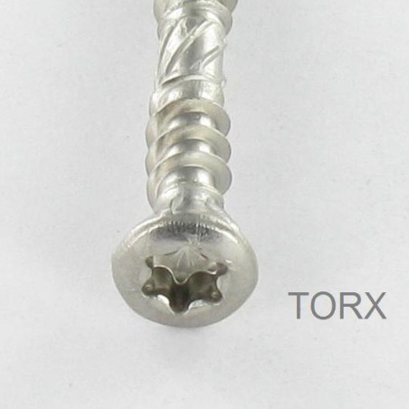 1 x Decking Screw TEKOR Double Thread Countersunk Head T25 5X80 cut Type 17 Drilling Point Stainless Steel A2