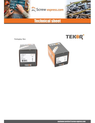 1 x Decking Screw TEKOR Countersunk Head With...