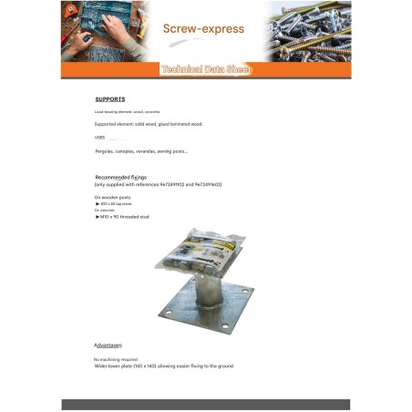 1 x Pfostensockel fixed 140X140 Hot Dip Galvanized