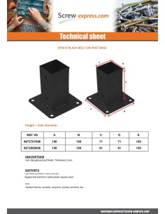 Pfostensockel to to bolt 70X70 Black 2