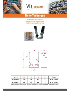 Beam support form U 91X60X150 Hot Dip Galvanized 2