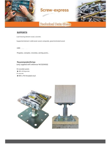 1 x Pfostensockel Adjustment With FIXINGS 130X130