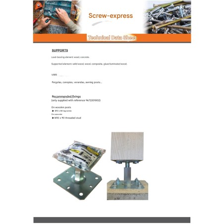 1 x Pfostensockel Adjustment With FIXINGS 130X130