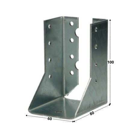 1 x Joist hanger U-shaped to Wings Internal Sendzimir 60X100