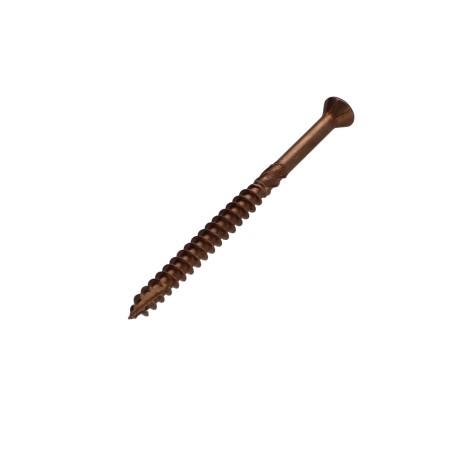 1 x Decking Screw TEKOR Pan Countersunk Head T25 5X70 cut Type 17 Drilling Point Stainless Steel A4 Brown