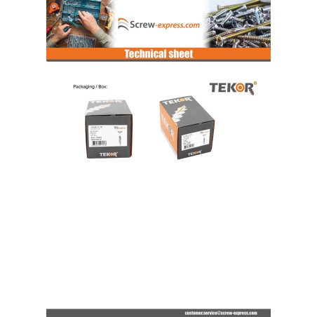 1 x Decking Screw TEKOR Pan Countersunk Head T25 5X70 cut Type 17 Drilling Point Stainless Steel A4 Brown