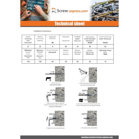 1 x Stud Anchor R-XPTZP M8X140 Zinc Plated