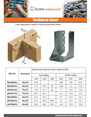1 x Joist hanger U-shaped to Wings Internal...