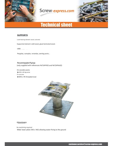 1 x Pfostensockel FIXED 140X140 Hot Dip Galvanized