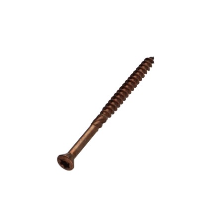 1 x Decking Screw TEKOR Pan Countersunk Head T25 5X60 cut Type 17 Drilling Point Stainless Steel A4 Brown