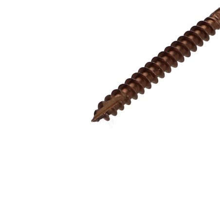 1 x Decking Screw TEKOR Pan Countersunk Head T25 5X60 cut Type 17 Drilling Point Stainless Steel A4 Brown
