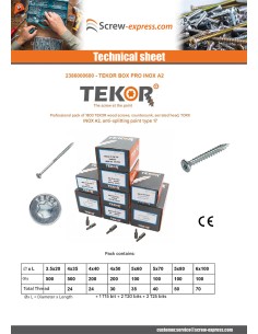 TEKOR PACK PRO 1800 Screw Countersunk Head With Serration... 2