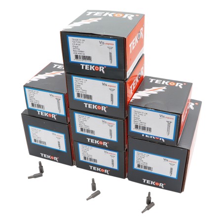 1 x TEKOR PACK PRO 1200 Screw Countersunk Head With Serration Torx Zinc Plated