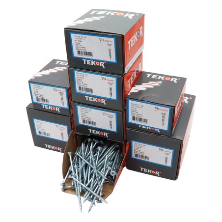 1 x TEKOR PACK PRO 1200 Screw Countersunk Head With Serration Torx Zinc Plated