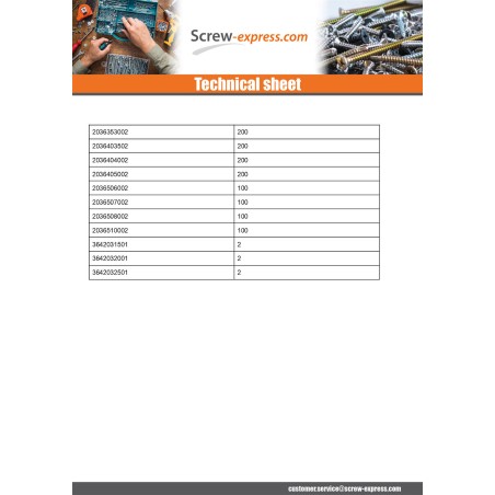 1 x TEKOR PACK PRO 1200 Screw Countersunk Head With Serration Torx Zinc Plated