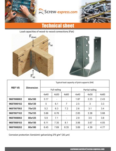 1 x Joist hanger U-shaped to Wings Internal...