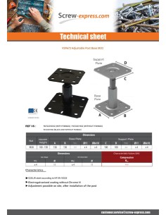 Pfostensockel Adjustment 130X130 M20 Black 2