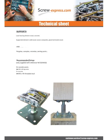 1 x Pfostensockel Adjustment 130X130 M20 Black