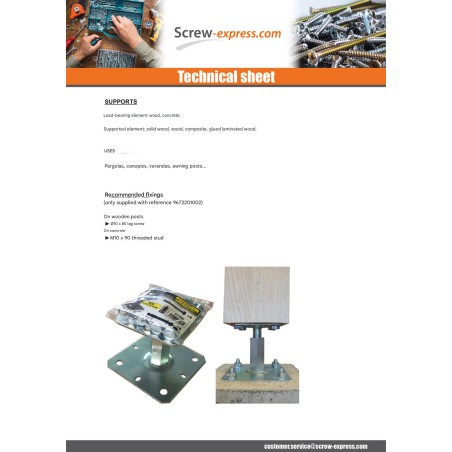 1 x Pfostensockel Adjustment 130X130 M20 Black