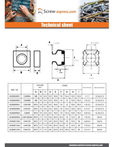 1 x Caged Nut Stainless Steel Zinc Plated...