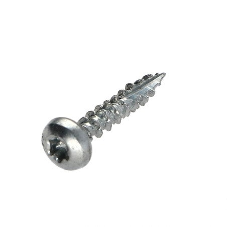 1 x Chipboard Screw Tekor Round Head T15 3.5X16 Full Thread cut Type 17 Drilling Point Zinc Plated