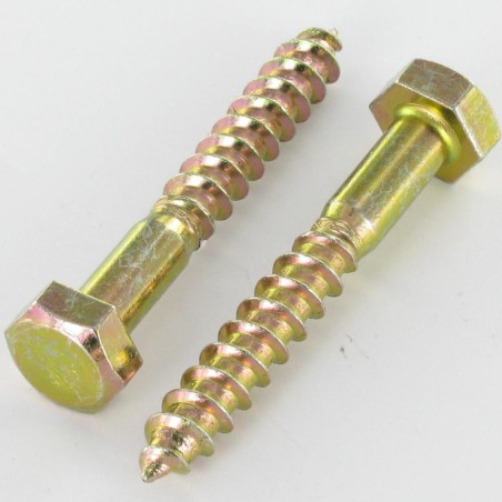 1 x Coach Screws/Hexagonal Head Wood 10X50 Yellow Zinc