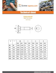 Machine Screw flat Collar Square M6X20 Head Diameter:... 2