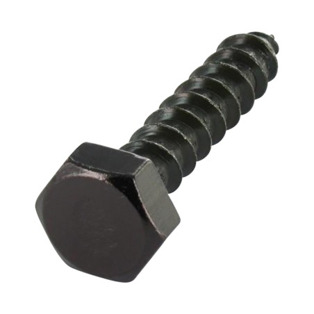 1 x Coach Screws/Hexagonal Head Wood 8X60 Black Zinc Plated