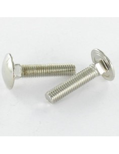 Carriage Bolt M5X25 Full Thread Nickel Plated